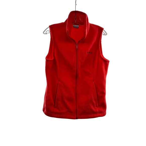 Columbia Women's Fleece Vest Full Zip Coral Size Medium Pockets - Picture 1 of 9
